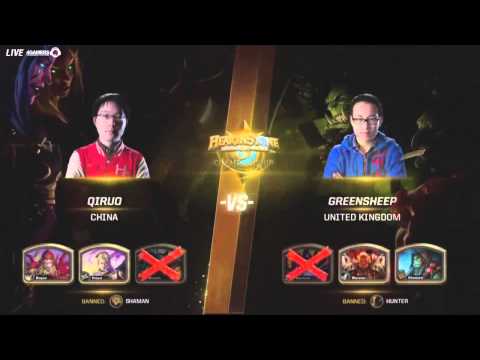 BlizzCon 世界盃聯賽 《爐石戰記》華文轉播 11/04 part7 （Greensheep  VS  Qiruo）