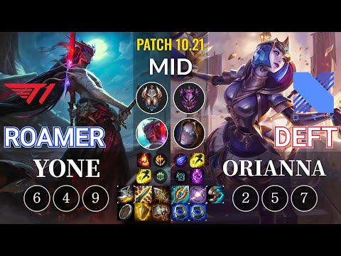 T1 Roamer Yone vs DRX Deft Orianna Mid - KR Patch 10.21