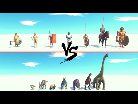 Ancient Humans Faction Vs Herbivore Dinosaurs Faction ARBS | Animal Revolt Battle Simulator