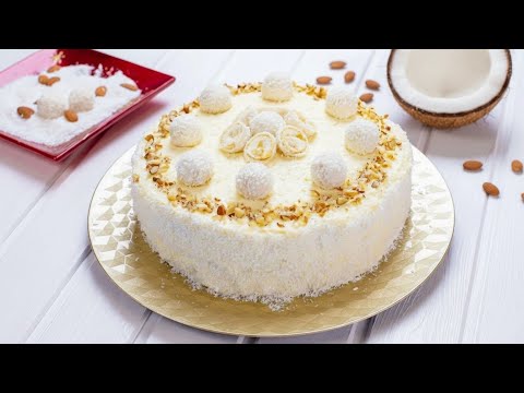 Tort Raffaello cu mascarpone si ciocolata alba