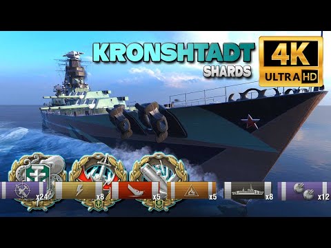 Cruiser Kronshtadt on map Shards, Kraken - World of Warships