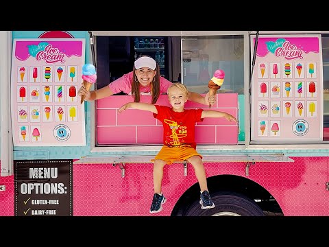 Chris and Niki explore Mom's ice cream truck and other funny stories for kids