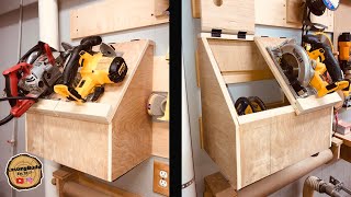French Cleat Circular Saw Cabinet With Hidden Blade Storage