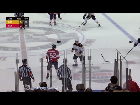 Noel Acciari vs MacKenzie Weegar Mar 23, 2019