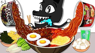 Download lagu Animation Mukbang Set Cartoon Dog | Spicy Fire Noodles | ESP Toons mp3