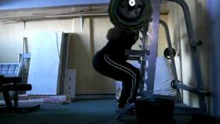 20 x 180kg/396lbs SQUAT (no belt) @ 105.9kg/233.3lbs BW.