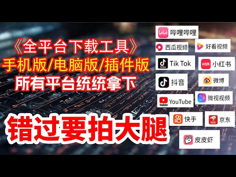 2025最新必备《全平台下载工具》支持所有视频下载网站，只有你不知道的，没有下载不了的！！！