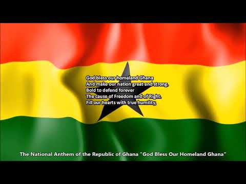 Ghana National Anthem "God Bless Our Homeland Ghana" with music, vocal and lyrics English