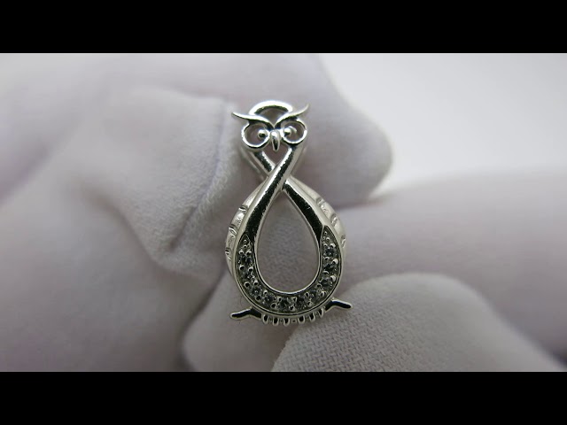 Серебряный кулон "Сова" ксх48 Видеообзор