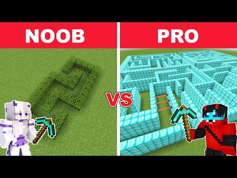 NOOB vs PRO: Giant MAZE BUILD Challenge | Minecraft