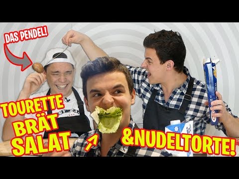 Tourette kocht Nudel Torte und Brät Salat
