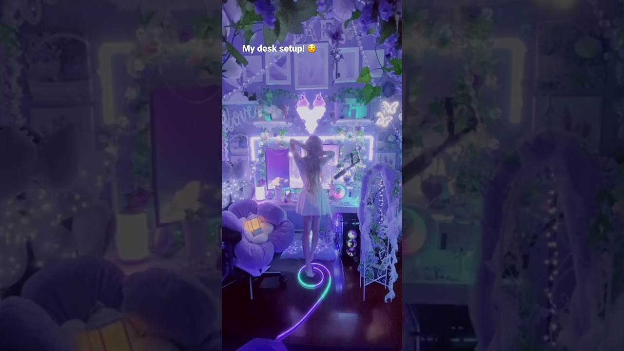 My lavender desk setup! 💜#desksetup #pcsetup #pcgaming #gaming #setuptour #setup #gamingsetup