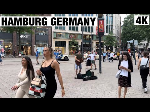 [4K] HAMBURG | Street Walking Tour | Summer 2023 | Germany | 60 fps HDR Video