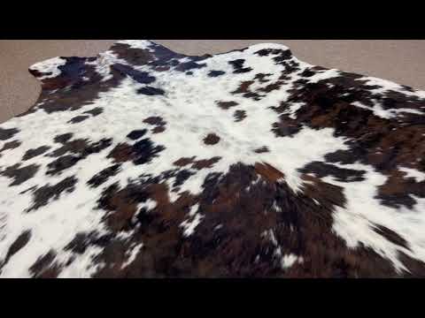 Tricolor Spotted Cowhide Rug – Genuine Brazilian Hide for Rustic, Ranch & Western Style Interiors