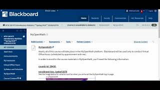 Intro Stats: Getting started using Blackboard and MyOpenMath