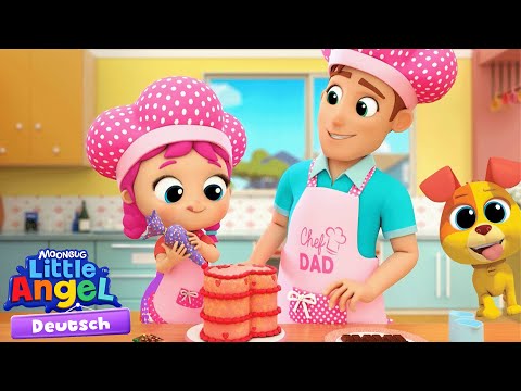 Kuchen backen 🍰 Kinderlieder mit Klein Joni | Little Angel Deutsch