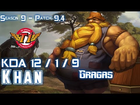 SKT Khan GRAGAS vs RIVEN Top - Patch 9.4 KR Ranked