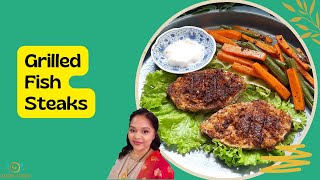 Grilled Fish Steaks, Grilled Fish in Cast Iron Pan | Raksha
