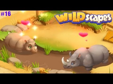 Wildscapes прохождение #16 (уровни 130-137) Мама и Папа носороги вместе