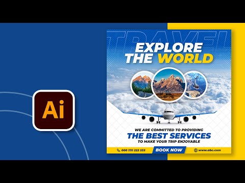 Illustrator Tutorial Travel Poster Design Flyer design Illustrator