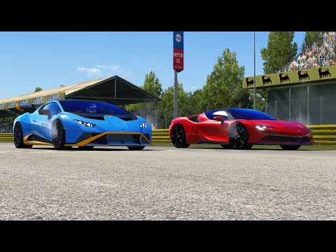 Lamborghini Huracan STO vs Ferrari SF90 Stradale at Monza Full Course