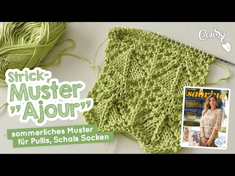 sommerliches Ajour Strickmuster (with english subtitles) #Strickmuster #Ajourmuster #knittingstitch
