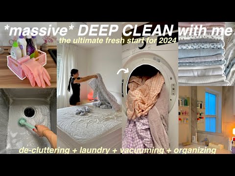 massive DEEP CLEAN + ORGANIZE with me🧼 *reset for 2024* + extreme motivation