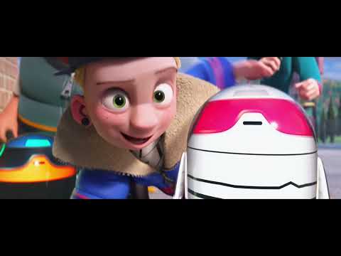 Official trailer still of Ron and Barney sprinting through suburban streets, bright daylight and kinetic framing