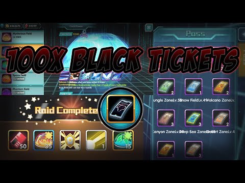 Opening 100x Black Tickets lvl50 (Ultra Wormhole) - Pokeland Legends