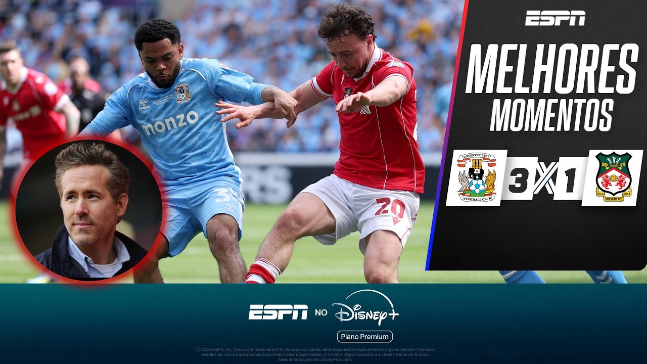 Wrexham perde para o Coventry City, mas sonho da Premier League será decidido na grande final