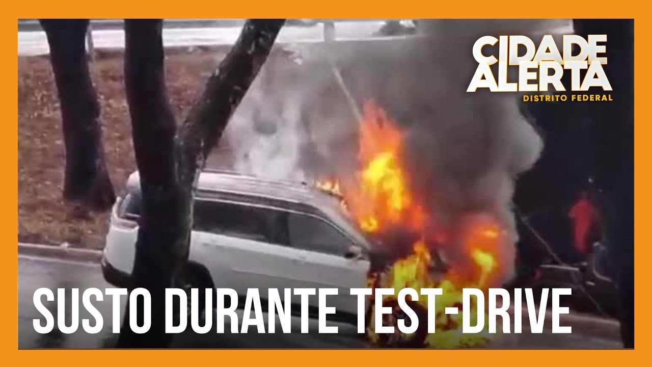 Carro de luxo pega fogo durante test-drive na Asa Norte | Cidade Alerta DF