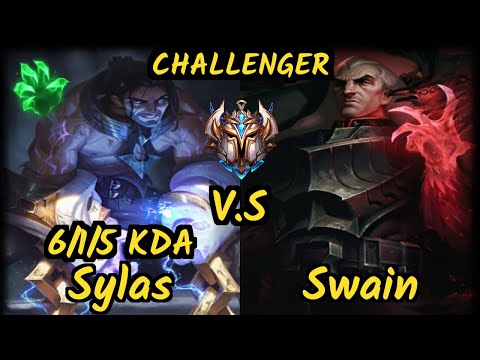 Crazy (SYLAS) vs SWAIN - 6/1/5 KDA TOP CHALLENGER GAMEPLAY - KR