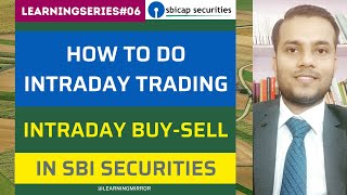 How to Buy and Sell Intraday Stocks in SBI Securities | How to do Intraday in SBI Securities