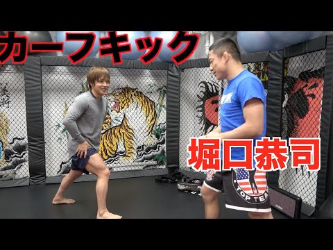 あの堀口恭司のカーフキックを鍛えた足で何発耐えられるか挑戦したら事故映像になった。
