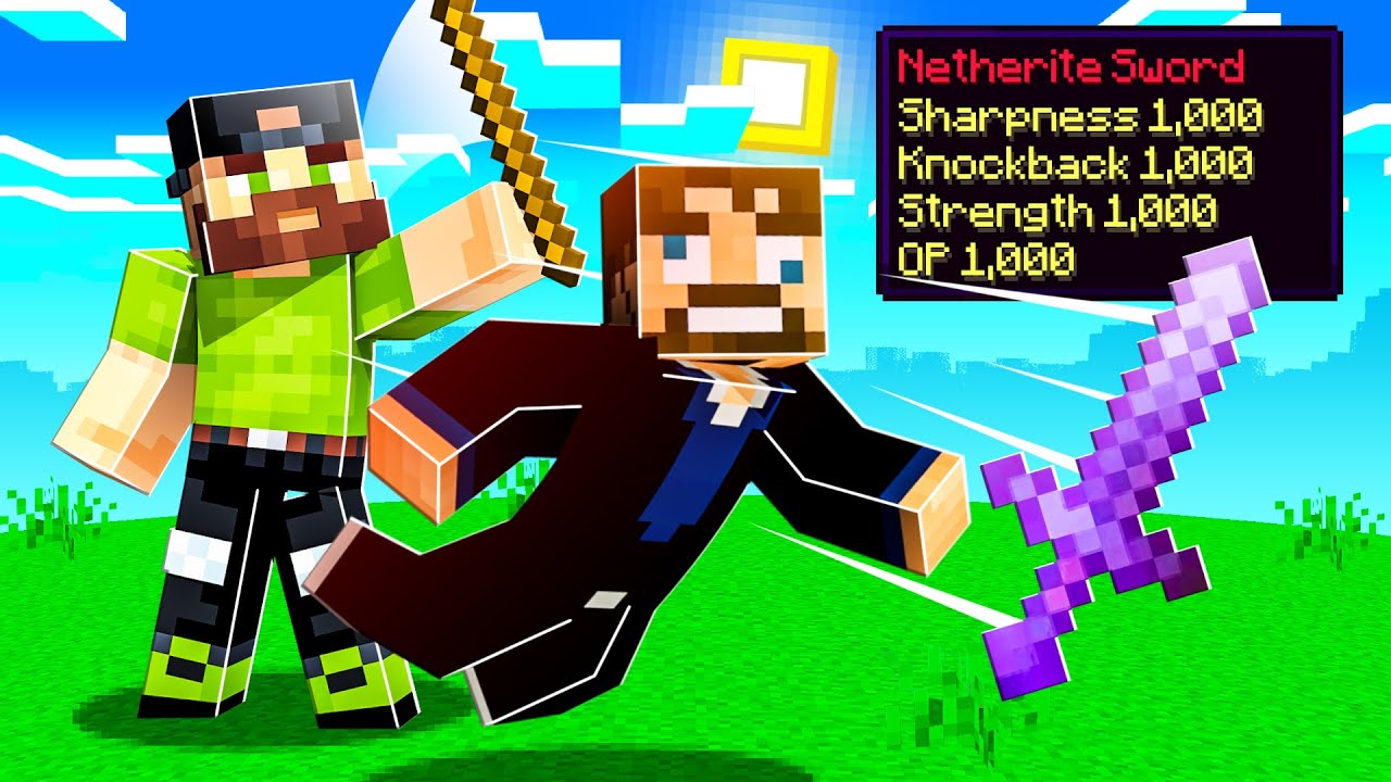 MINECRAFT, but DAMAGE DROPS OP ITEMS