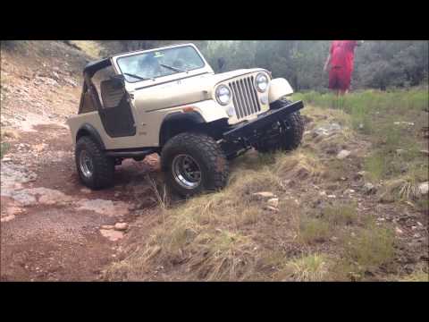 Lifted 1985 Jeep CJ7 Trail Riding