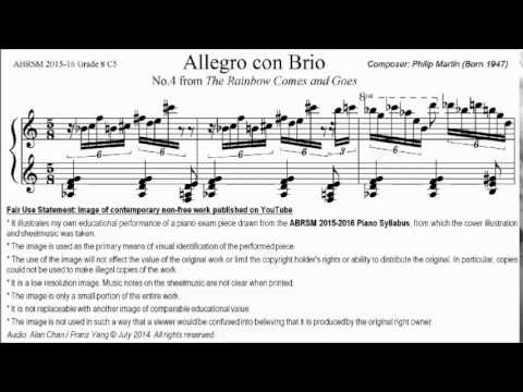ABRSM Piano 2015-2016 Grade 8 C:5 C5 Philip Martin Allegro con Brio Sheet Music