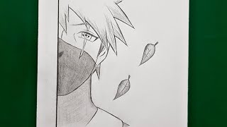 anime sketch : how to draw kakashi | kakashi half face step by step | easy