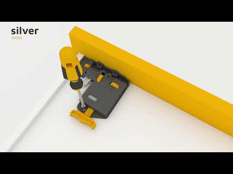 Paire de coulisses à galets - amortisseur - sortie totale - Silver EMUCA