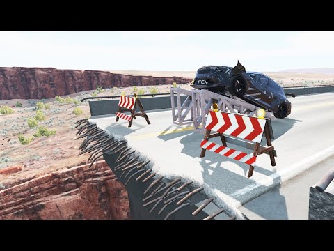 Cars vs the Broken Bridge 😱 BeamNG.Drive. Car Crashers