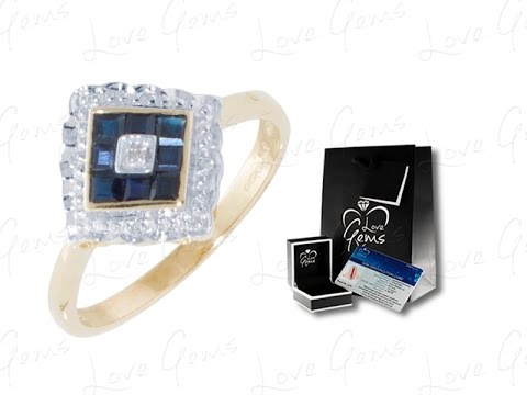 9ct Gold Sapphire & Diamond Dress Ring