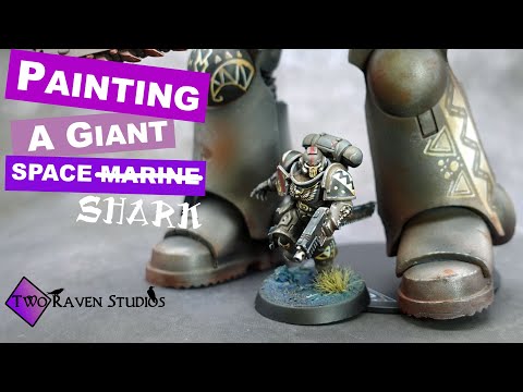Painting a McFarlane Toys Space Marine figure Carcharodons