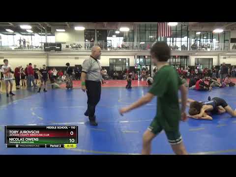 110 Lbs Round 3 - Toby Jurovschi, Jackson County Wrestling Club Vs Nicolas Owens, Teknique Wrestli