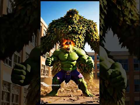 गरीब हल्क vs पत्तों का राक्षस! स्कूल में महा तहलका 😂🔥 | 4K Ultra Realistic #Hulk #Shorts #ai