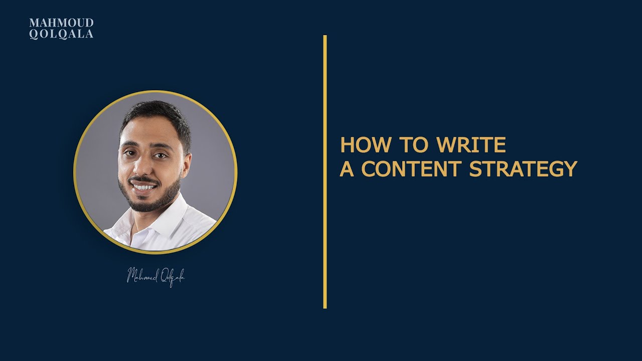 How to write a content strategy