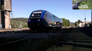 preview picture of video 'Langogne : Arrivée du TER Nimes / Clermont-Ferrand de soirée'