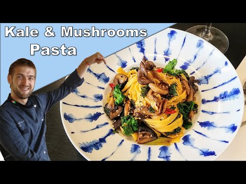 How to Make Kale & Mushroom Pasta with Twist for Dinner-Light & Easy