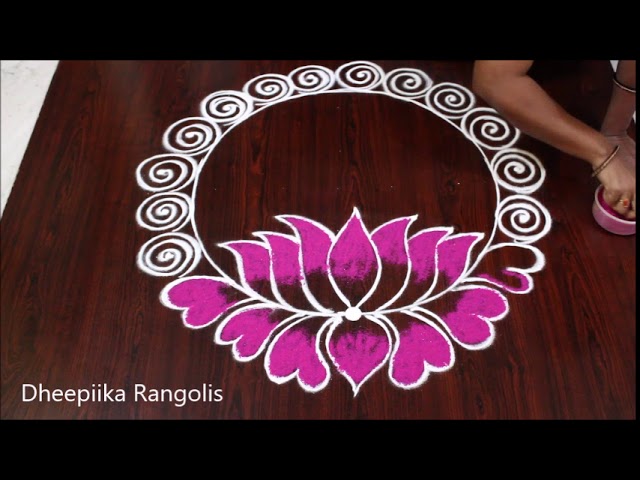 Rangoli designs lotus for new year by dheepiika