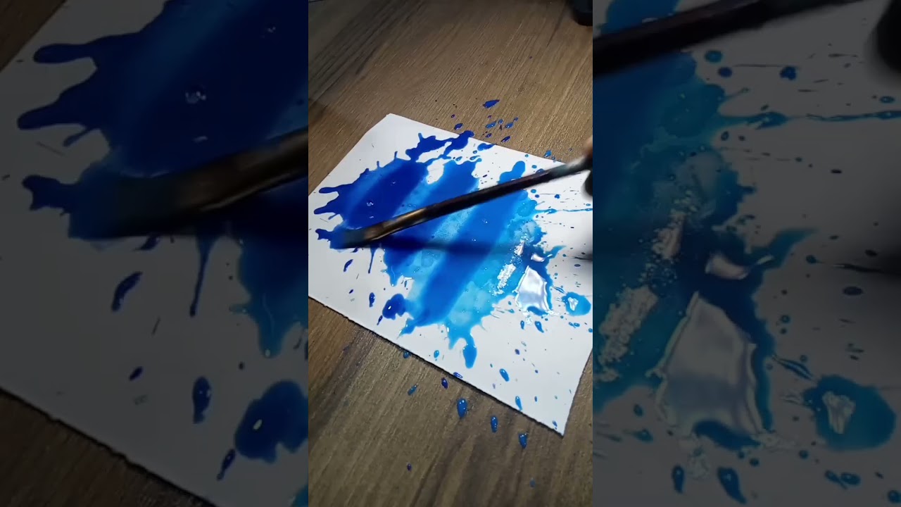 easy water colour splash painting for beginners 😍😍 #youtubeshorts #artist #shorts #viral