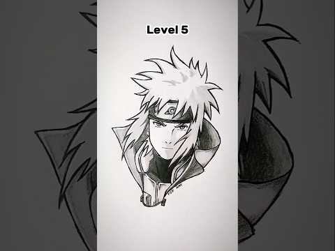 How to draw Minato in different levels😳 #shorts #anime #drawing